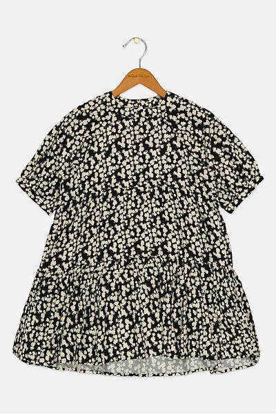 Pepe Jeans Kids Girl Floral Print Dress, Black
