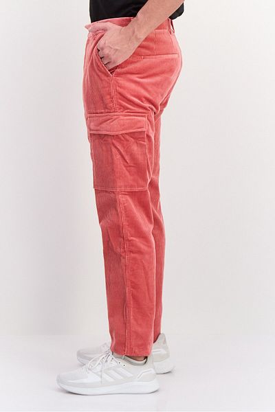 Scotch & Soda Men Slim Fit Corduroy Cargo Pants, Rust