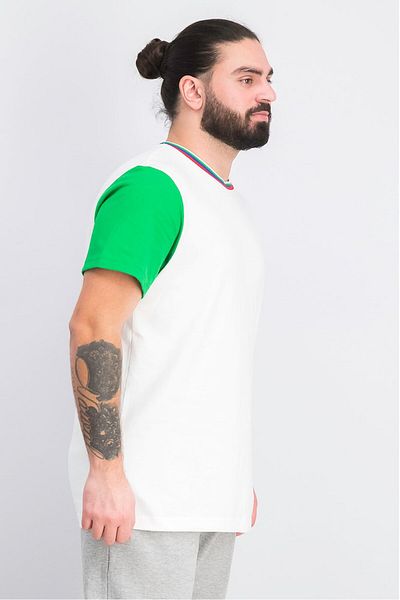 Puma Men Crew Neck Short Sleeve Colorblock T-shirt, White Combo