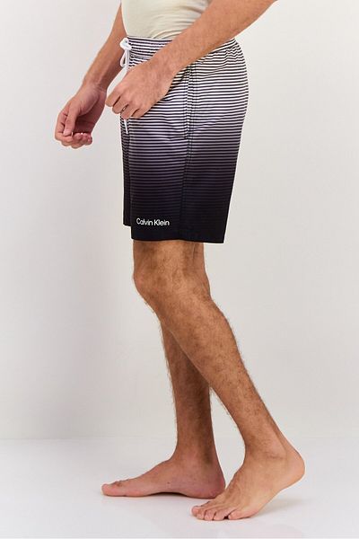 Calvin Klein Men Drawstring Stripe Board Shorts, Grey