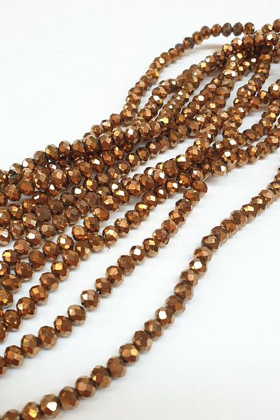 Hayalperest boncuk Copper Color Plated Crystal Bead 6 Mm