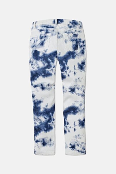 Tchibo Kids Girl Regular Fit Graphic Print Stretchable Jeans, White Combo