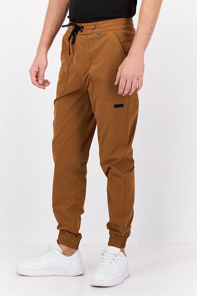Hurley Men Straight Fit Brand Logo Training Pants, Tan