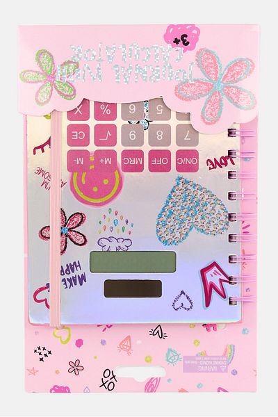 Votum Spiral Notebook With Calculator, Pink