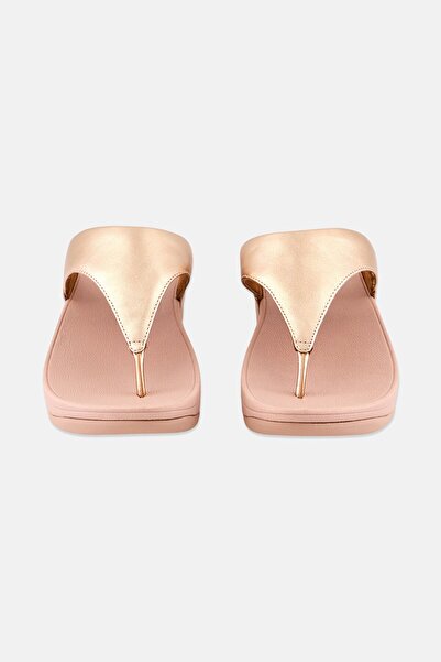 Fitflop Lulu Leather Toepost - Silver Gold