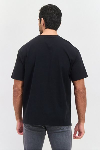 WRANGLER Men Crew Neck Short Sleeve Graphic Printed T-Shirt, Black