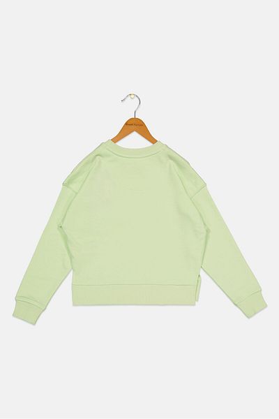 JACK WİLLS Kids Girl Crew Neck Printed Long Sleeves Sweatshirt, Lime Green