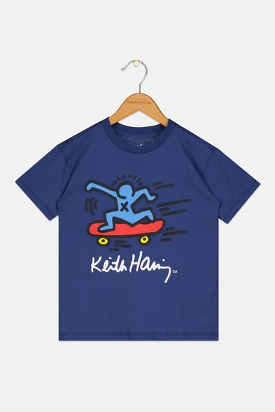 Keith Haring Kids Boy Graphic Printed T-Shirt, Navy Combo