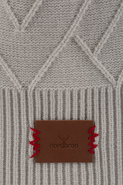 Nordbron Чоловіча відкрита сіра шапка з м'яким візерунком, еластична, з подвійним складанням, зимова, з логотипом, базова трикотажна шапка Bonham