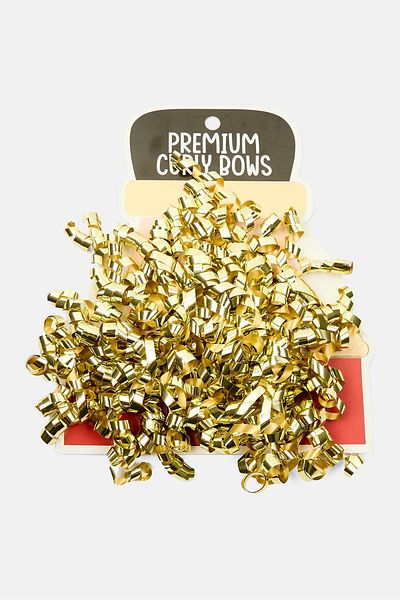 Votum 3 Piece Christmas Wrapping Curley Bows Set, Gold