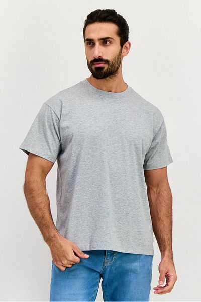 Esprit Men Round Neck Short Sleeves Heather T-shirt, Grey