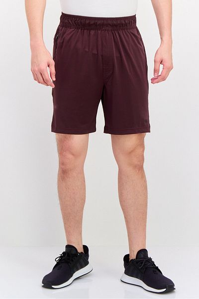 Legend Men Sportswear Fit Drawstring Training 7 Inseam Shorts, Maroon
