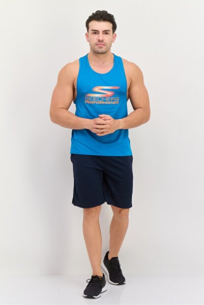 SKECHERS Men Sportswear Fit Sleeveless Training Tank Tops, Blue