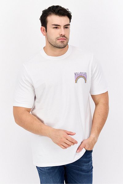 WRANGLER Men Crew Neck Short Sleeves Graphic Print T-shirt, White