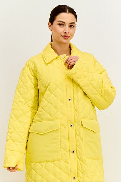 Tommy Hilfiger Women Quilted Trench Coat, Sunny Yellow