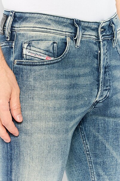 Diesel Men Skinny Fit Washed Denim Jeans, Blue