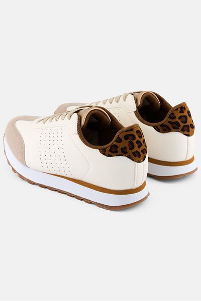 XOXO Women Lace Up Running Sports Shoes, Beige