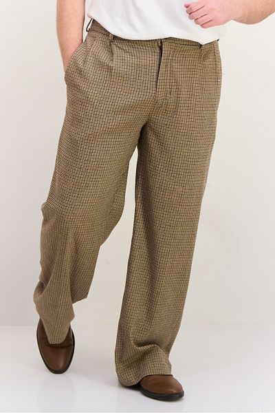 Gant Men Regular Fit Houndstooth Pleated Suit Pants, Multicolor