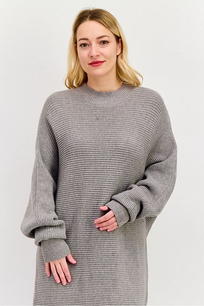 Black Tape Women Knitted Sweater Dress, Grey