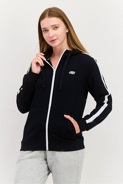 SKECHERS Women Sportswear Fit Long Sleeves Outdoor Sweatshirt, Black