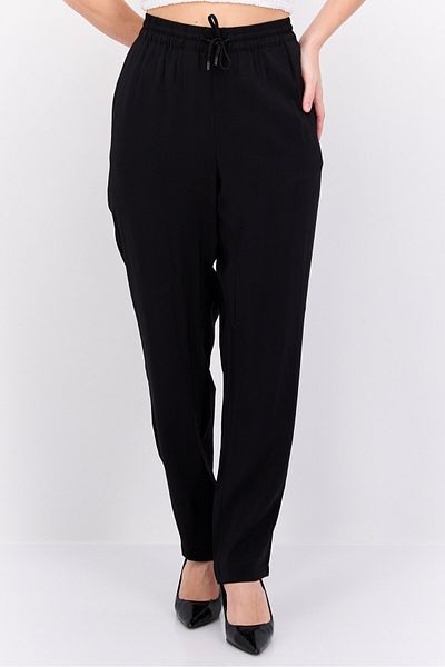 Scotch & Soda Women Regular Fit Plain Straight Pants, Black