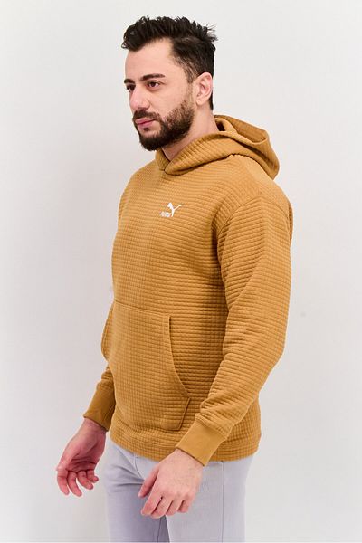 Puma Men Relaxed Fit Long Sleeves Outdoor Hoodie, Tan