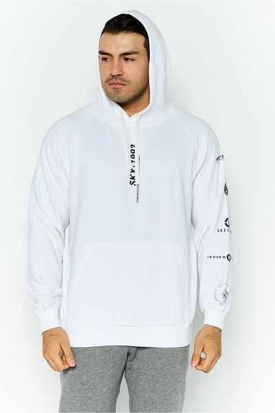 SKECHERS Men Sportswear Fit Long Sleeves Outdoor Sweatshirt, White