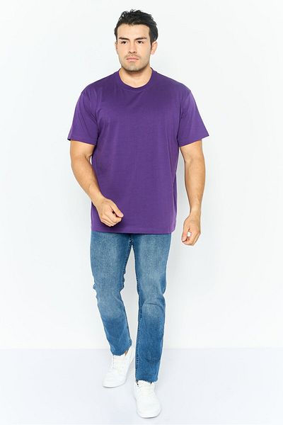 Esprit Men Crew Neck Short Sleeves Brand Logo T-shirt, Dark Purple