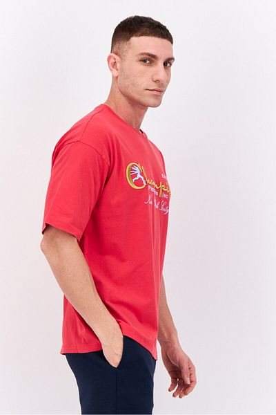 Champion Men Sportswear Fit Short Sleeves Outdoor T-shirt, Red Combo