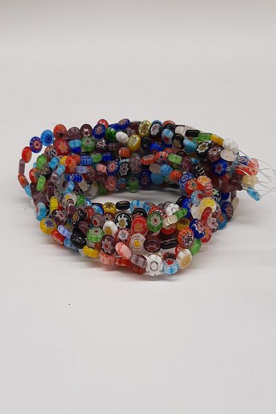 Hayalperest boncuk Patterned Colorful Flat Glass Evil Eye Bead