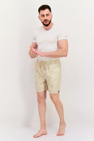Ellesse Men Allover Print Drawstring Beachwear Short, Beige