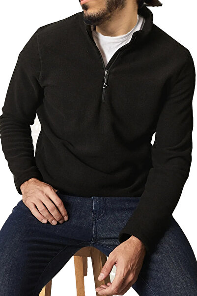 nacar çarşı Hanorac din fleece cu croială confortabilă, guler înalt, cu jumăt...