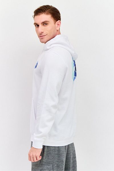 Hurley Men Hooded Brand Logo Long Sleeve Sweatshirt, White