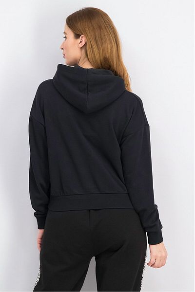Puma Women Hood With Drawstring Brand Logo Sweatshirt, Black