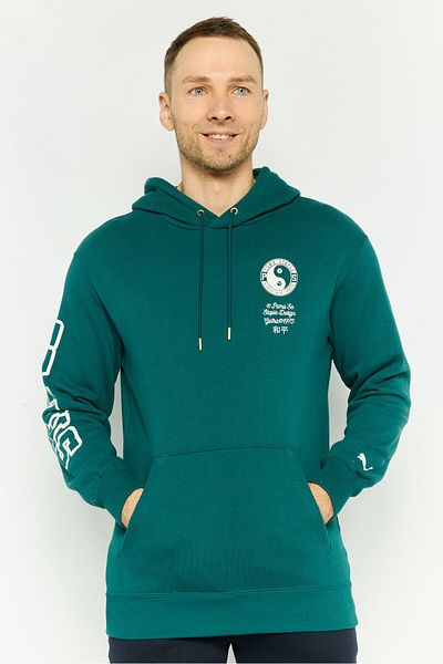 Puma Men Sportswear Fit Long Sleeves Outdoor Hoodie, Teal Green