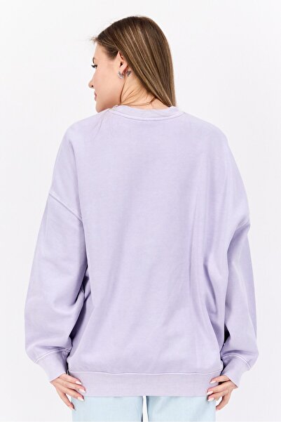 Levi's Women Crew Neck Long Sleeves Graphic Print Sweatshirt, Lavender