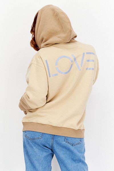 Esprit Women Hooded Plain Sweatshirt, Brown