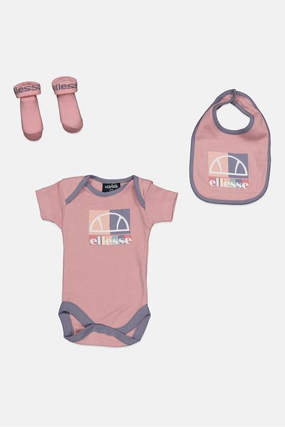 Ellesse Toddlers Girl 3 Pieces Bodysuit Set, Pink