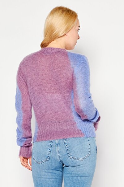 Diesel Women Crew Neck Long Sleeves Knitted Sweater, Purple