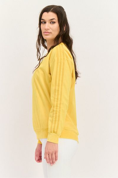 adidas Women Sportswear Fit Long Sleeve Outdoor Sweatshirt, Yellow