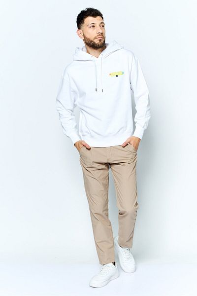 Esprit Men Hooded Brand Logo Long Sleeves Sweatshirt, White