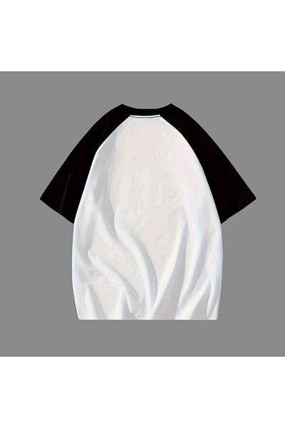 Touz Moda Λευκό Unisex Μαύρο Μπλουζάκι μάρκας Raglan Calling