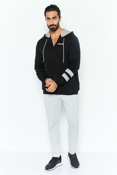 Hurley Men Full Zip Long Sleeve Sweatshirts, Black