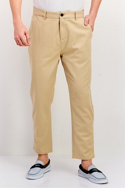 Scotch & Soda Men Tapered Fit Solid Fave Chino Pants, Beige