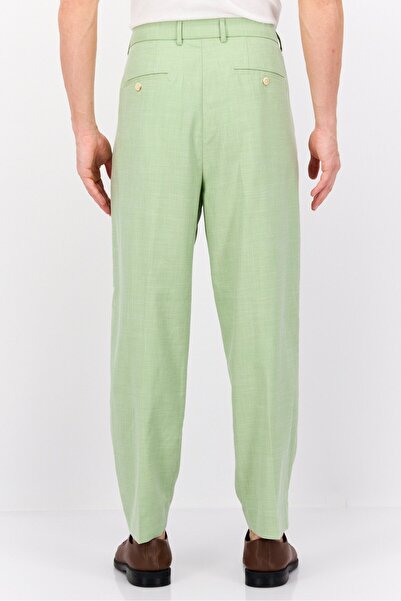 Scotch & Soda Men Loose Fit Solid Dress Pants, Light Green