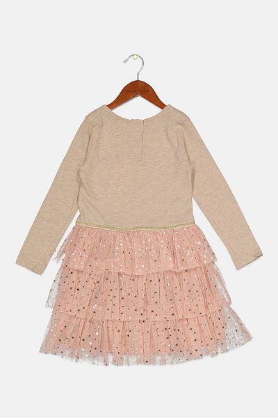 Miss Kids Girl Textured Dress, Pink