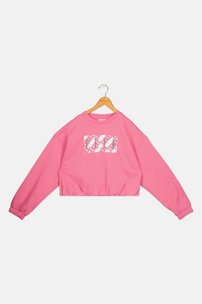 ELLE Kids Girl Brand Logo Long Sleeve Sweatshirt, Pink