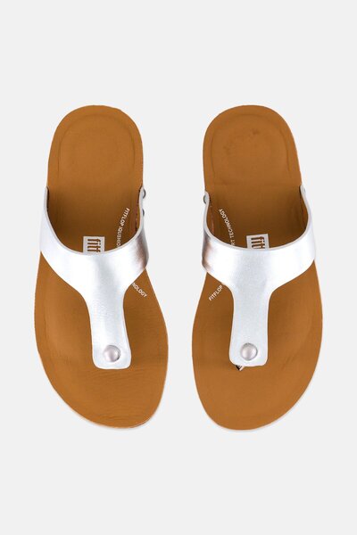 Fitflop Women Iqushion Metallic Leather Sandals, Silver