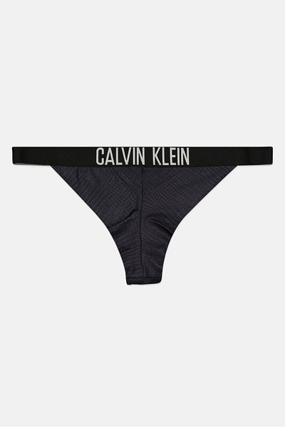 Calvin Klein Women Snake Print Swimwear Bottom, Black