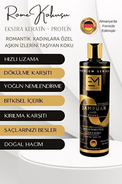 EM AMANOS BEAUTY Rome Kokusu - Kadın Şampuan - Doğal Bitki Özlü Keratin Ve Kolajen Içerir - Saç Dökülmesini Önler